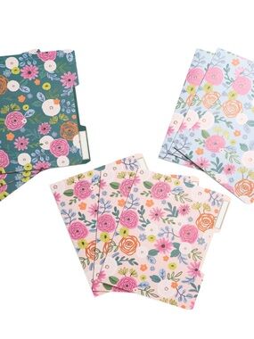 PAPYRUS 9 Pack Floral File Folders With Gold Foil Accents